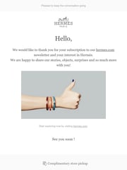 Email Inspiration from Hermès Customer Service