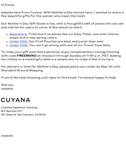 Email Inspiration from Isabella from Cuyana