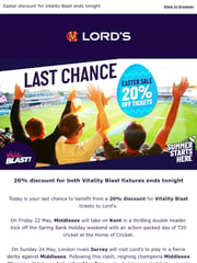 Email Inspiration from Lord's Ticketing