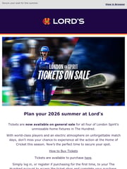 Email Inspiration from Lord's Ticketing