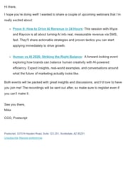 Email Inspiration from Mike, CCO at Postscript