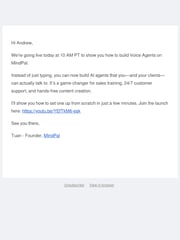 Email Inspiration from Tuan from MindPal