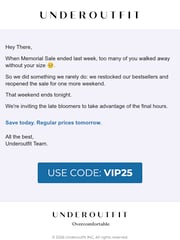 Email Inspiration from Donna from Underoutfit