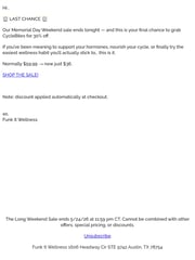 Email Inspiration from Funk It Wellness