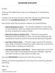 Email Inspiration from Harper from Dagne Dover