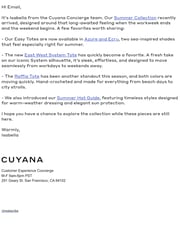 Email Inspiration from Isabella from Cuyana