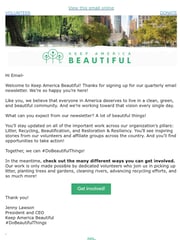 Email Inspiration from Keep America Beautiful