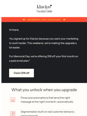 Email Inspiration from Klaviyo
