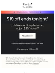 Email Inspiration from Klaviyo