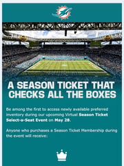 Email Inspiration from Miami Dolphins