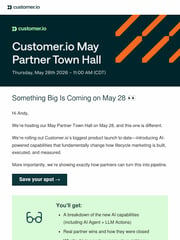 Email Inspiration from Partnerships Team @ Customer.io