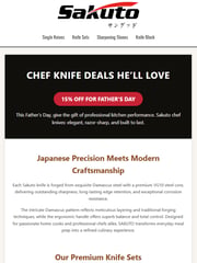 Email Inspiration from Sakuto Knives