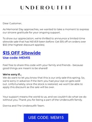 Email Inspiration from Underoutfit