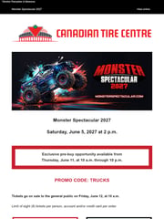 Email Inspiration from Canadian Tire Centre