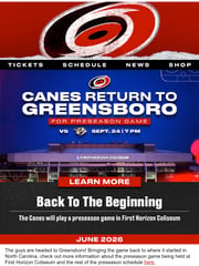 Email Inspiration from Carolina Hurricanes