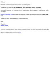 Email Inspiration from Charlotte from Native Union