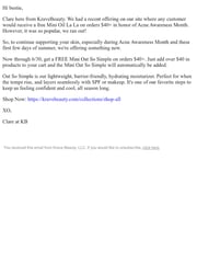 Email Inspiration from Clare, From KraveBeauty