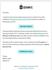 Email Inspiration from Madison Taylor, Gotham FC