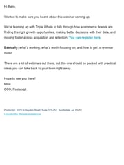 Email Inspiration from Mike, CCO at Postscript
