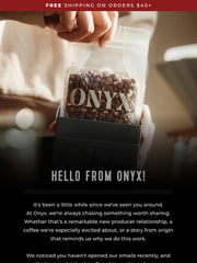 Email Inspiration from Onyx Coffee Lab