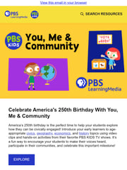 Email Inspiration from PBS LearningMedia for PreK-2