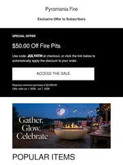 Email Inspiration from Pyromania Fire