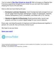 Email Inspiration from Snowflake