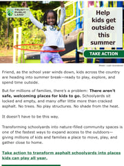 Email Inspiration from Take Action @ Trust for Public Land