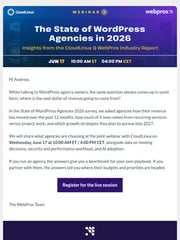 Email Inspiration from WebPros Events