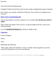 Email Inspiration from Alice at Days Brewing Co.