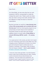 Email Inspiration from Ariella, It Gets Better