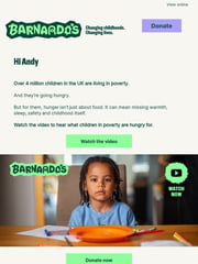 Email Inspiration from Barnardo’s UK