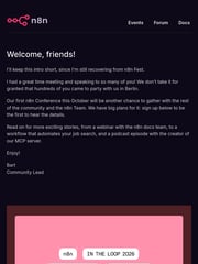 Email Inspiration from Bart at n8n