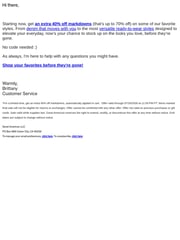 Email Inspiration from Brittany @ GOOD AMERICAN