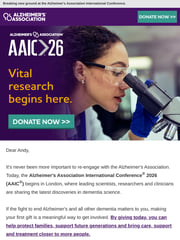 Email Inspiration from Dr. Maria C. Carrillo, Alzheimer's Association