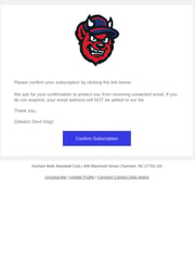 Email Inspiration from Durham Bulls Baseball Club