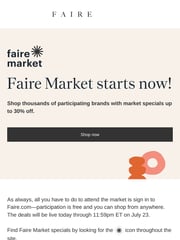 Email Inspiration from Faire