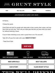 Email Inspiration from Grunt Style