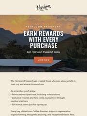 Email Inspiration from Heirloom Coffee Roasters