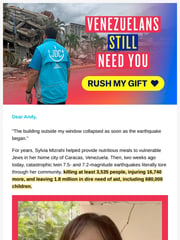 Email Inspiration from JDC Disaster Response Team