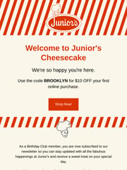 Email Inspiration from Junior's Cheesecake