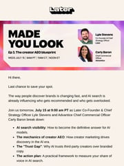 Email Inspiration from Later
