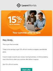 Email Inspiration from LearnWorlds