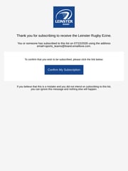 Email Inspiration from Leinster Rugby