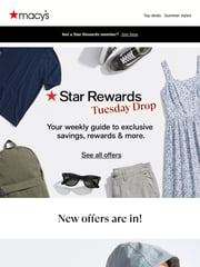 Email Inspiration from Macy's Star Rewards