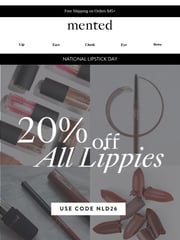 Email Inspiration from Mented Cosmetics