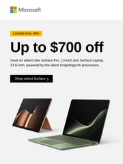 Email Inspiration from Microsoft Store