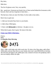 Email Inspiration from Mike at Days Brewing Co.