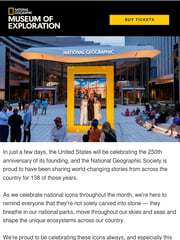 Email Inspiration from National Geographic Museum