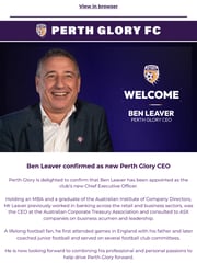 Email Inspiration from Perth Glory
